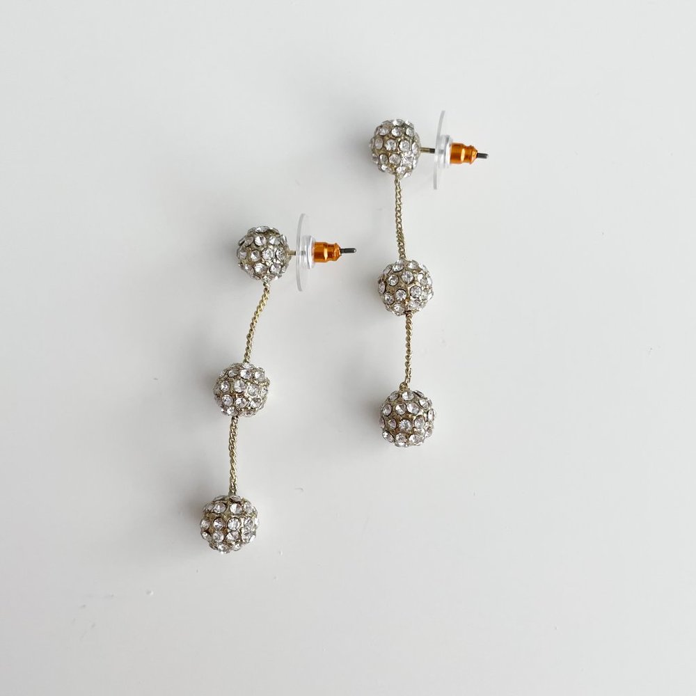 J. Crew Factory Pavé Tiered Earrings (Crystal) - Picture 2 of 4